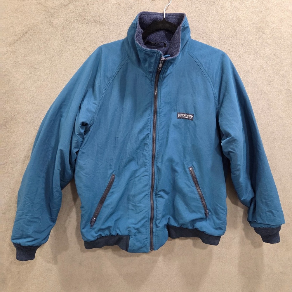 Vintage 90s Lands' End 'The‎ Squall' Fleece Lined Jacket Men's XL Made in USA